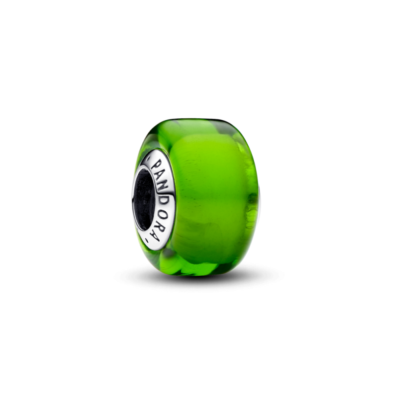 Mały charms Pandora z zielonego szkła Murano 793106C00