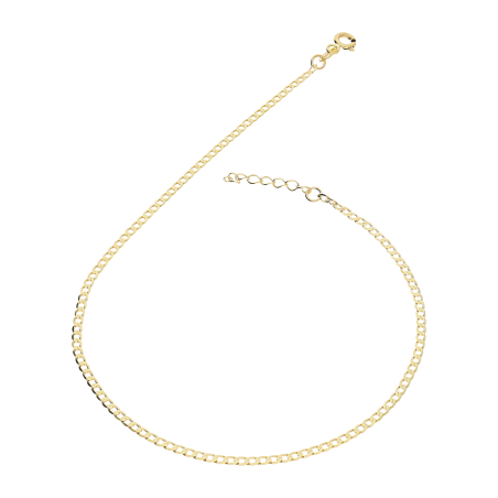 Bransoleta złota na nogę splot pancer 2 mm z grawerem próba 375