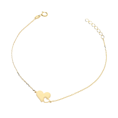 Bransoleta złota gładkie i wycięte serce/rolo AR VX4FOR6B8777-IV próba 585