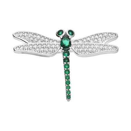 Srebrna Broszka Ważka z Cyrkoniami pr. 925 - JubilerSezam.pl