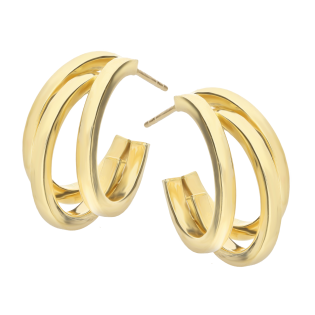 Kolczyki złote trzy półkółka/sztyft AR VXTE15650 próba 375