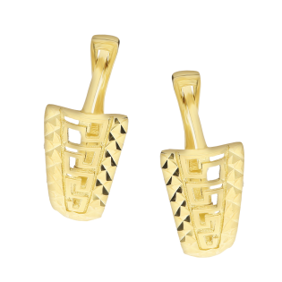 Kolczyki złote ażurowe blaszki z motywem greki/ang.zap. AR XE14165-DC próba 585