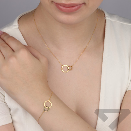 Naszyjnik złoty klanówka z dwoma kółkami/anker M3-291 próba 585
