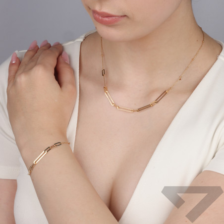 Bransoleta złota anker long i kulki/rolo M3-295 próba 585