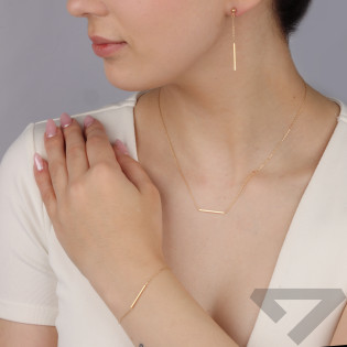 Naszyjnik złoty kwadratowa pałka