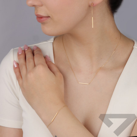 Naszyjnik złoty kwadratowa pałka