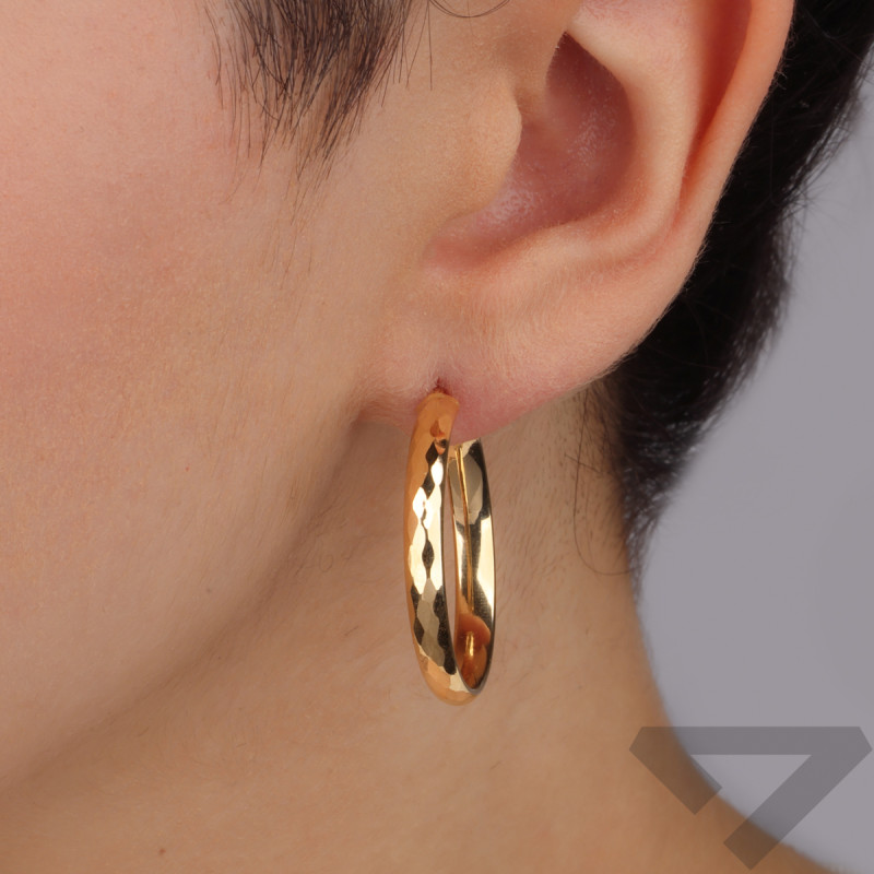 Kolczyki złote taflowane kółka 26mm/ang.zap. M3-287-35-4,0 próba 585