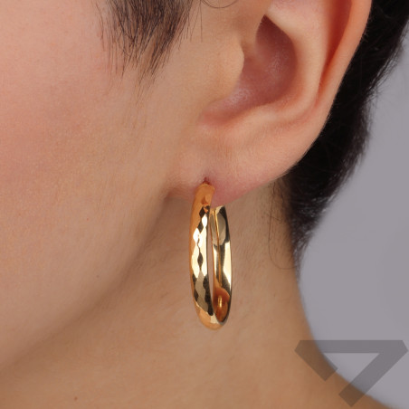 Kolczyki złote taflowane kółka 26mm/ang.zap. M3-287-35-4,0 próba 585