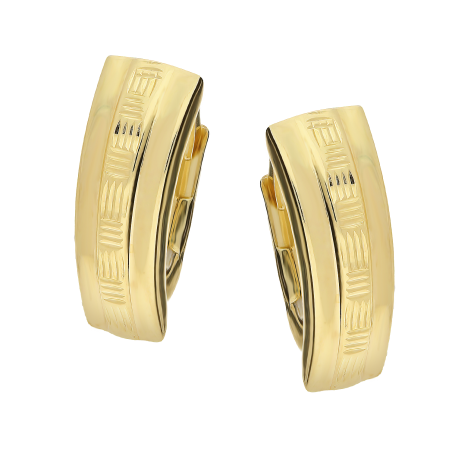 Kolczyki złote gładkie blaszki z grawerowanym środkiem/big.zam. AR XXDCNSE7842-6 próba 585