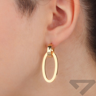 Kolczyki złote owalna ramka i półkółko/sztyft M3-300 próba 585