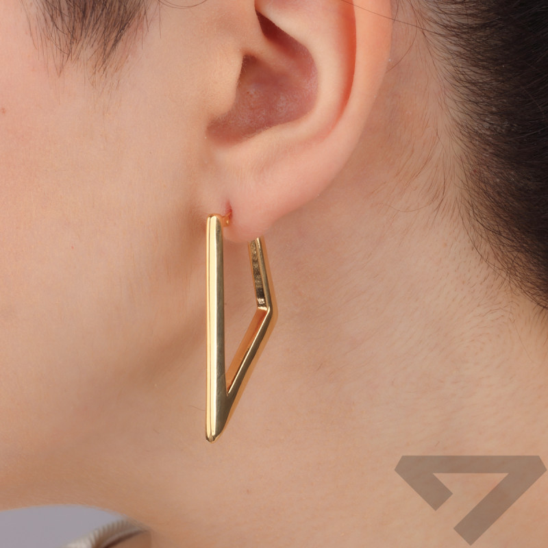 Kolczyki złote gładki trójkąt/ang.zap. M3-284 M próba 585