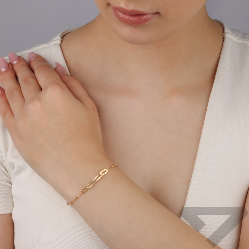 Bransoleta złota anker long i kulki/rolo M3-295-1 próba 585