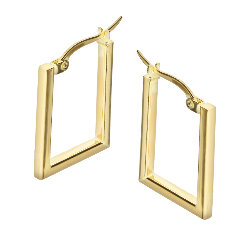 Kolczyki złote prostokątne kółka/ang.zap. AR XXTE16156 próba 375