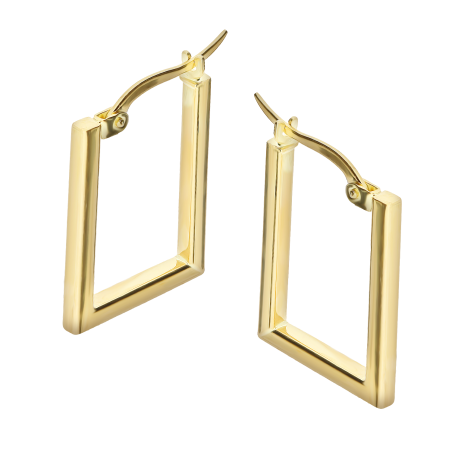 Kolczyki złote prostokątne kółka/ang.zap. AR XXTE16156 próba 375