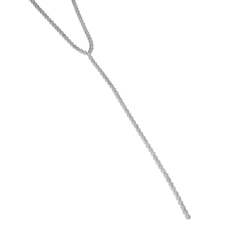 Naszyjnik srebrny krawatówka z rzędem białych cyrkonii A0840 próba 925