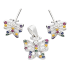 Komplet srebrny kolczyki i zawieszka motyl z kolorowymi cyrkoniami  A0 FIR_41 próba 925
