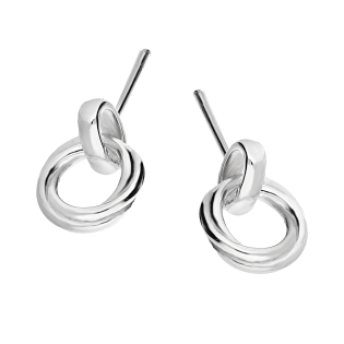 Kolczyki srebrne precel blask/sztyft AT659 próba 925