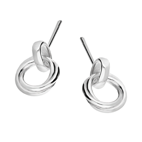 Kolczyki srebrne precel blask/sztyft AT659 próba 925