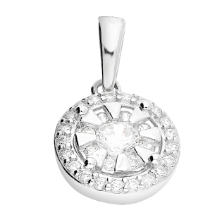 Zawieszka srebrna cyrkonie w kole AT662 próba 925