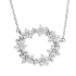 Naszyjnik srebrny koło z kwiatkami z białymi cyrkoniami/anker AT666 próba 925