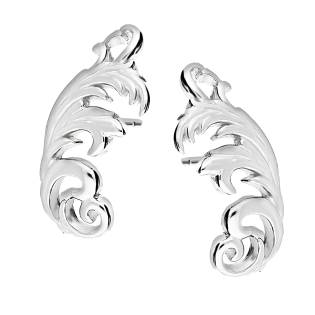 Kolczyki srebrne fala morska/sztyft AT674 próba 925