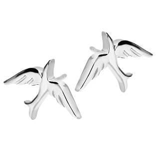 Kolczyki srebrne jaskółka blask/sztyft AT676 próba 925