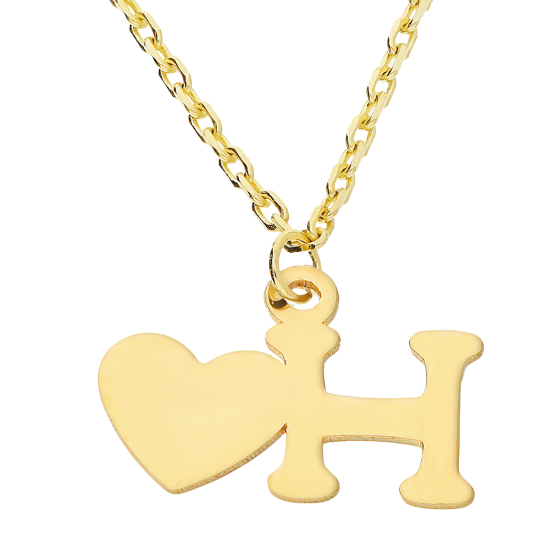 Naszyjnik złoty z literką H i serduszkiem/anker AR VX4FOR6N10721-08-H próba 585