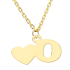Naszyjnik złoty z literką O i serduszkiem/anker AR VX4FOR6N10721-15-O próba 585