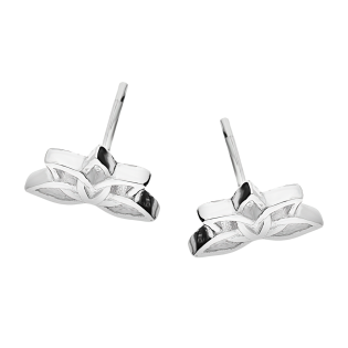 Kolczyki srebrne lilia wodna/sztyft AT690 próba 925