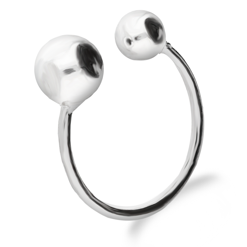 Srebrny Pierścionek Otwarty z Kulkami pr. 925 - JubilerSezam.pl