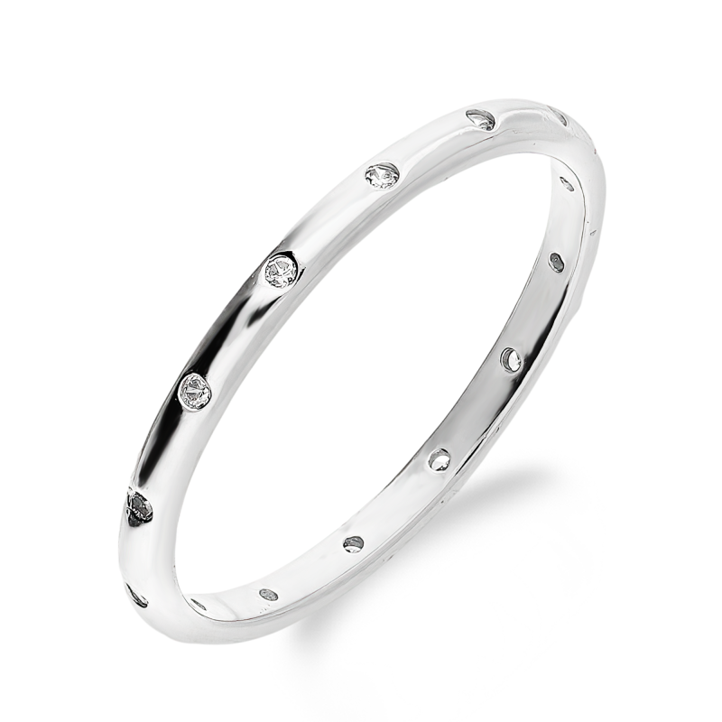 Pierścionek srebrny rings z białymi cyrkoniami AT705 próba 925