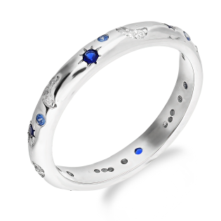 Srebrny Pierścionek Rings z Cyrkoniami pr. 925 - JubilerSezam.pl