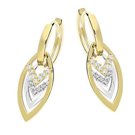 Kolczyki złote ażury 3D z cyrkoniami/zatrzask AR X7-X6ZH200107-YW próba 585