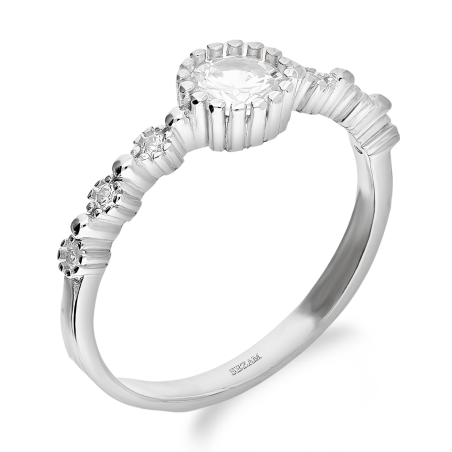 Srebrny Pierścionek z Cyrkoniami pr. 925 - JubilerSezam.pl