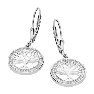 Kolczyki srebrne drzewko szczęścia w kole/big.zam. HS1705 próba 925