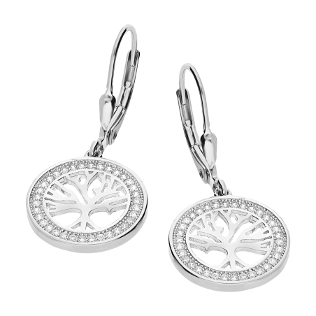 Kolczyki srebrne drzewko szczęścia w kole/big.zam. HS1705 próba 925