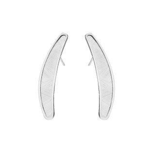 Kolczyki srebrne obła matowa blaszka/sztyft M3-092 ROD próba 925