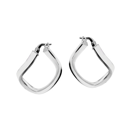 Kolczyki srebrne kółko fala w formie rurki/ang.zap. M3-096 ROD próba 925