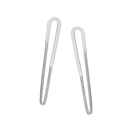 Kolczyki srebrne blask i łańcuch pancer/sztyft M3-098 ROD próba 925