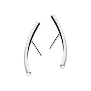 Kolczyki srebrne wypukła wygięta rurka/sztyft M3-100 ROD próba 925