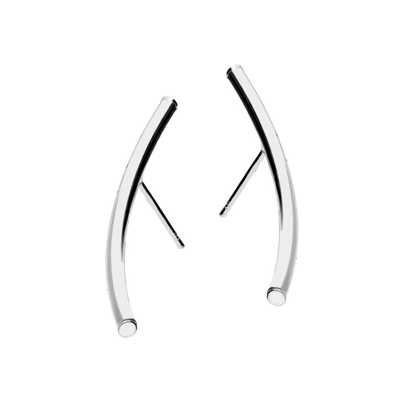 Kolczyki srebrne wypukła wygięta rurka/sztyft M3-100 ROD próba 925