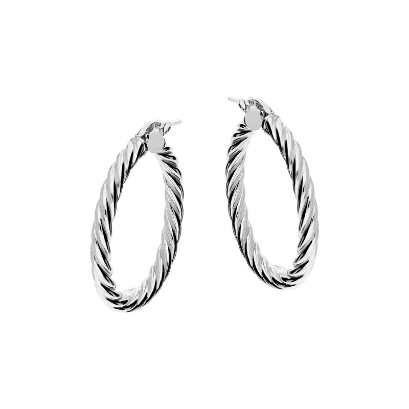 Kolczyki srebrne koła rurka skręcane 18 mm