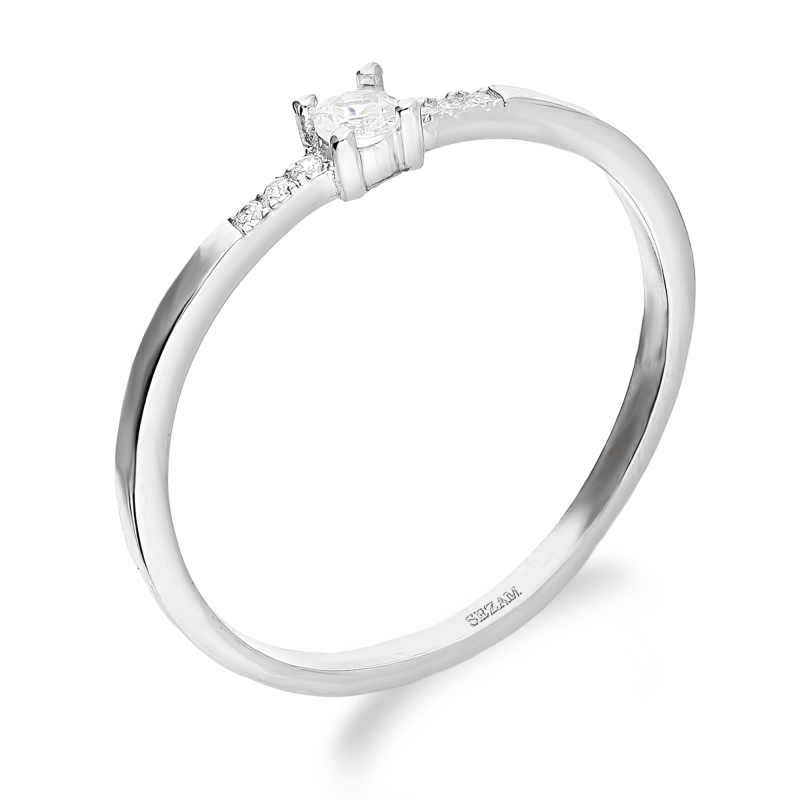 Pierścionek srebrny cyrkonia w czterech łapkach  HS1740 próba 925