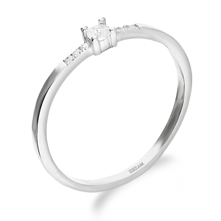 Pierścionek srebrny cyrkonia w czterech łapkach  HS1740 próba 925