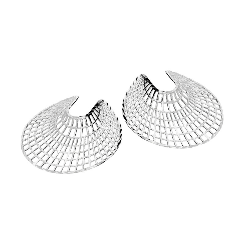 Kolczyki srebrne ażurowa pajęczyna/sztyft M3-131 ROD próba 925