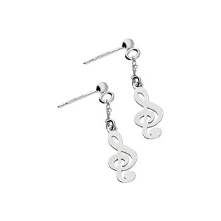 Srebrne kolczyki klucz wiolinowy pr. 925 - JubilerSezam.pl