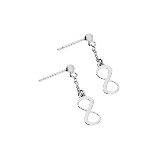 Kolczyki srebrne infinity blask na łańcuszku rolo/sztyft M3-136 ROD próba 925