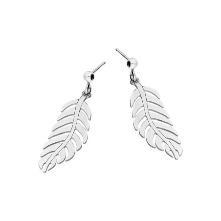 Kolczyki srebrne piórko blask/sztyft M3-141 ROD próba 925