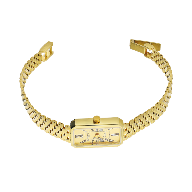 Zegarek złoty z prostokątną tarczą MI G398305 próba 585