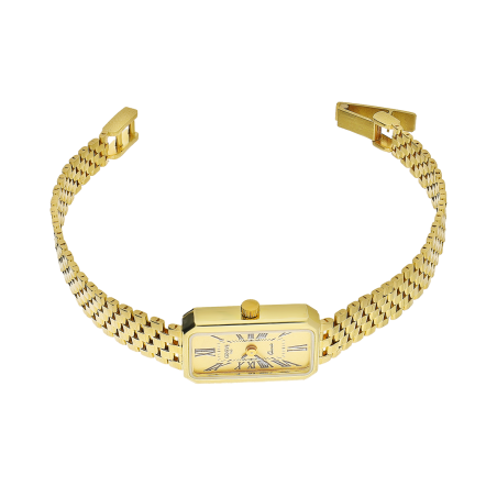 Zegarek złoty z prostokątną tarczą MI G398305 próba 585